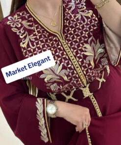 Caftan Moderne en Satin Brodé